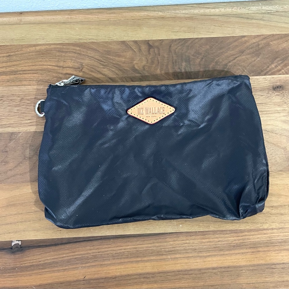 MZ Wallace Nylon Zip Cosmetic Makeup Travel Toiletry Bag Pouch Black Organizer